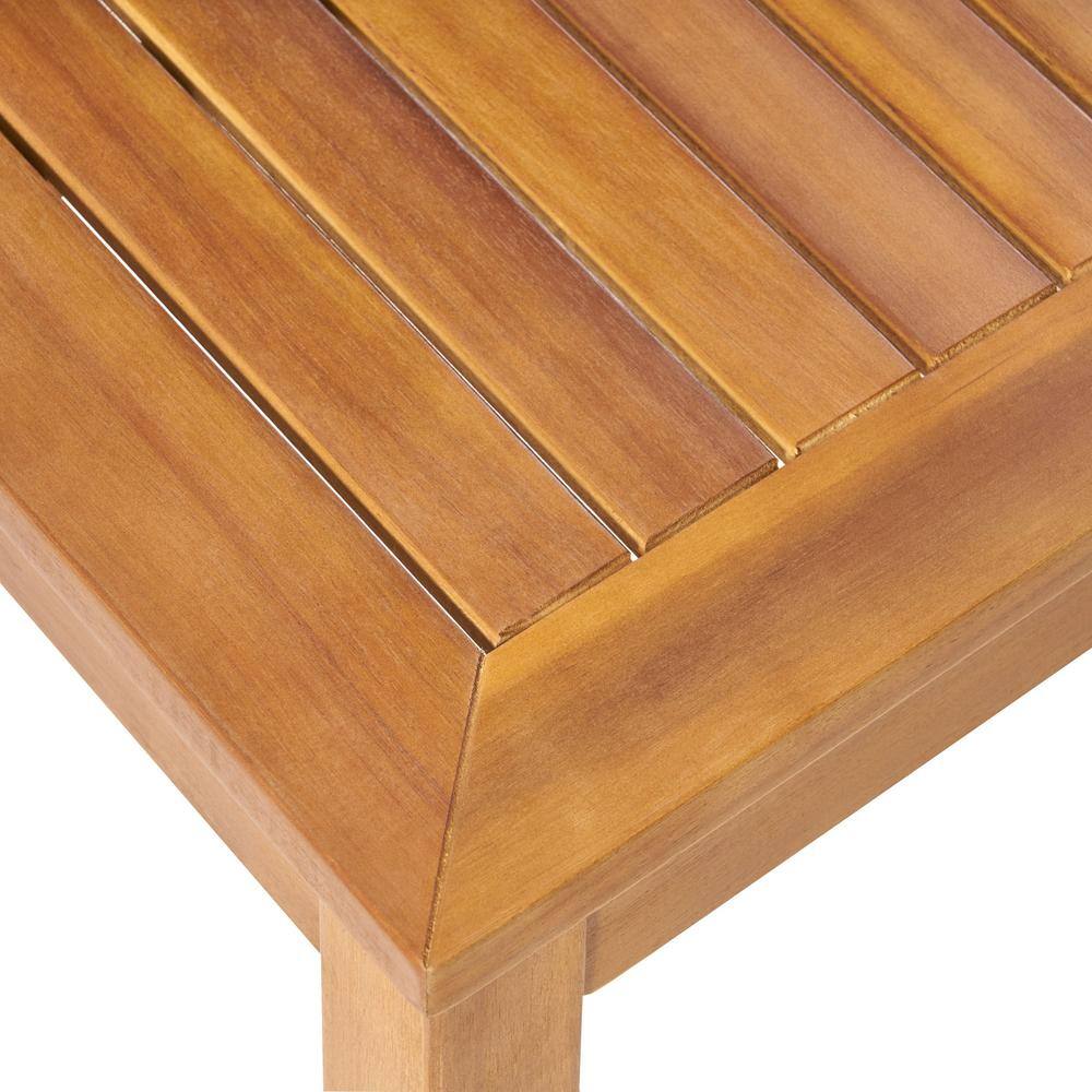 Noble House Leah Brown Patina 7-Piece Wood Patio Conversation Seating Set with Dark Teal Cushions