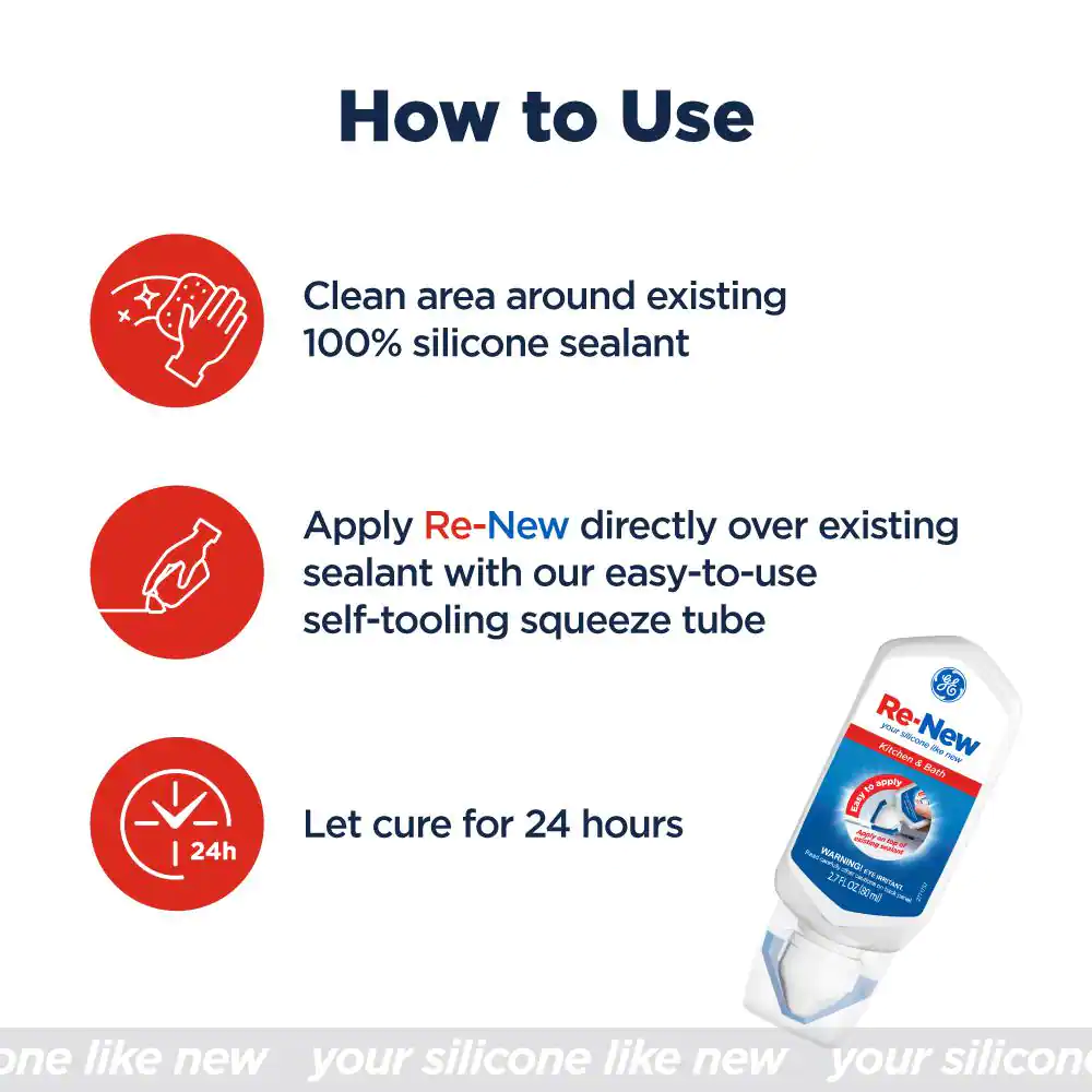 GE Renew 2.7 oz. White Kitchen and Bath Sealant