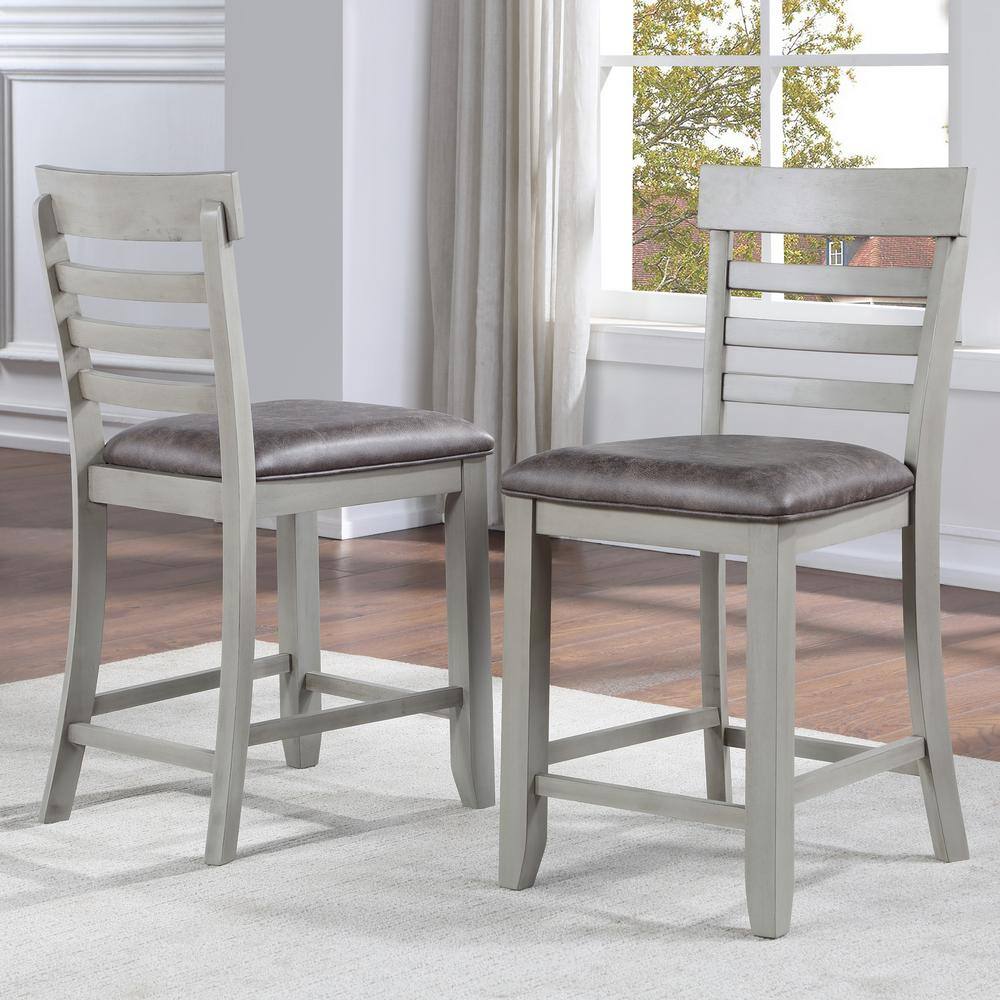 Steve Silver Hyland Gray 24 in. Counter Height Dining Chair (Set of 2)