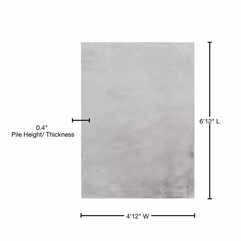 Natco Bliss Grey 5 ft. x 7 ft. Solid Polyester Area Rug