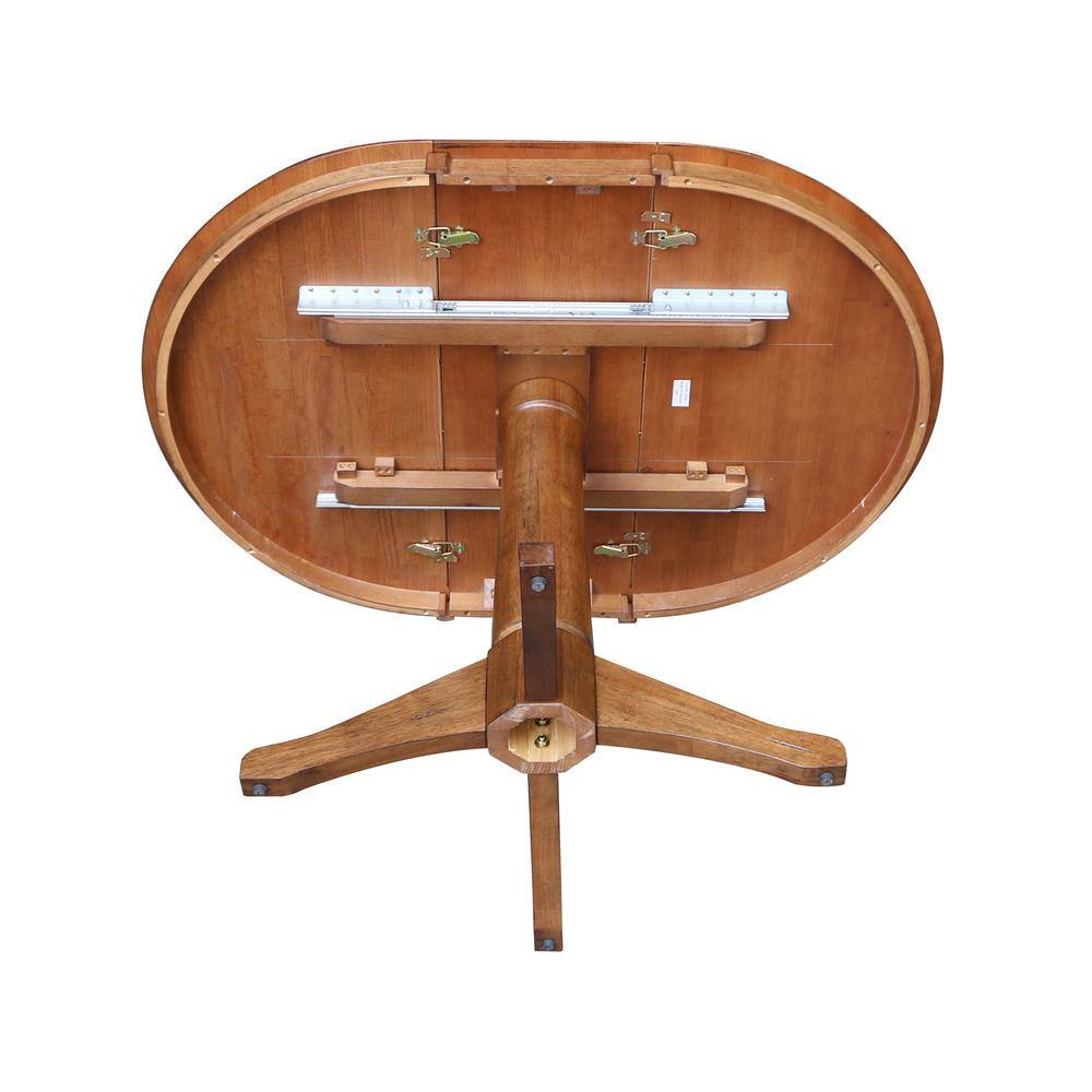 International Concepts Distressed Oak 48 in. Oval Dining Table with 4-X Back Side Chairs (5-Piece)