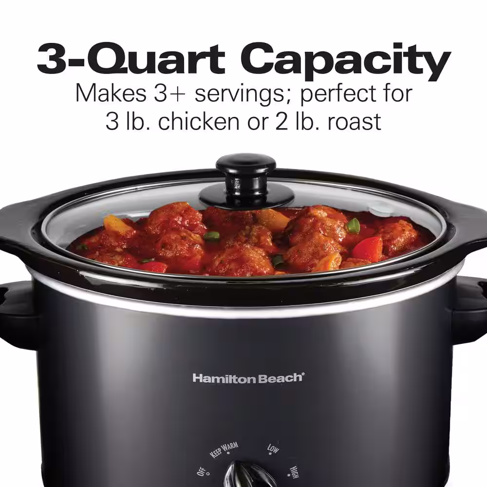Hamilton Beach 3 qt. Black Slow Cooker