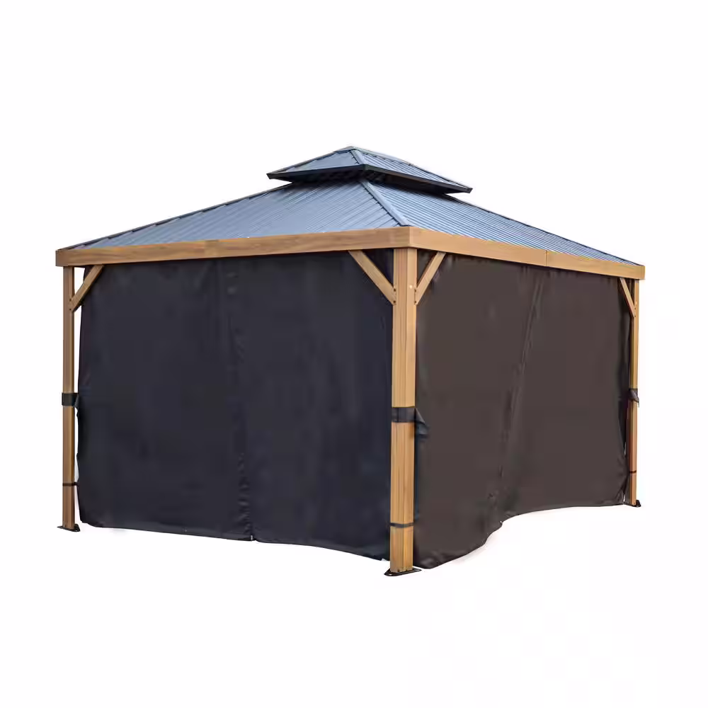 Gazebo Penguin Yosemite 10 ft. x 12 ft. Black Polyester Curtains