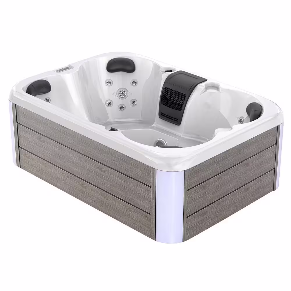 Empava 4-Person 20-Jet Premium Acrylic Lounger Spa Standard Hot Tub with Bluetooth Sound System and Two-step Ladder