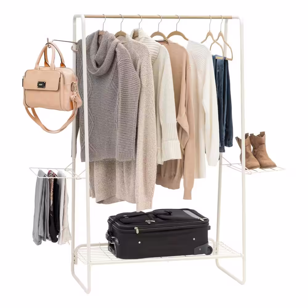 IRIS White Metal Clothes Rack 54.92 in. W x 596 in. H