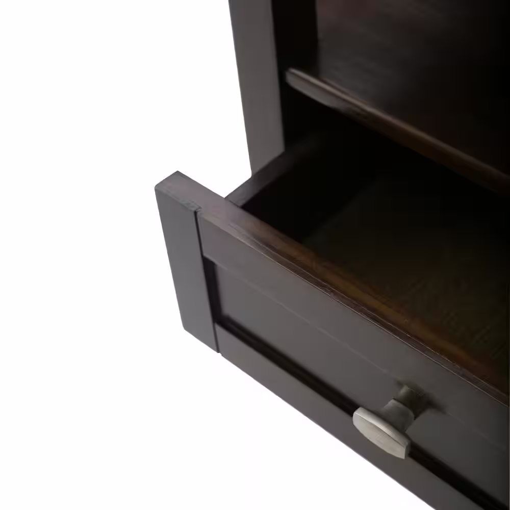 Simpli Home Warm Shaker Solid Wood 20 in. Wide Rectangle Transitional End Side Table in Tobacco Brown