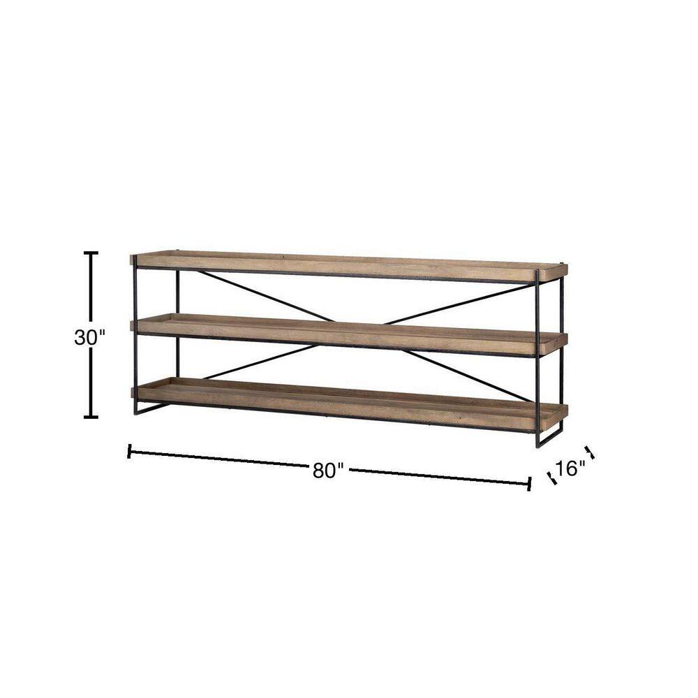 Mercana Trey I Brown Wood w/Black Iron Console Table