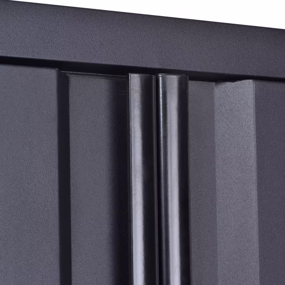 Edsal Ready To Assemble 20 Gauge 4 shelf Steel and Aluminum Freestanding Cabinet (36 in. W x 72 in. H x 18 in. D) in Black