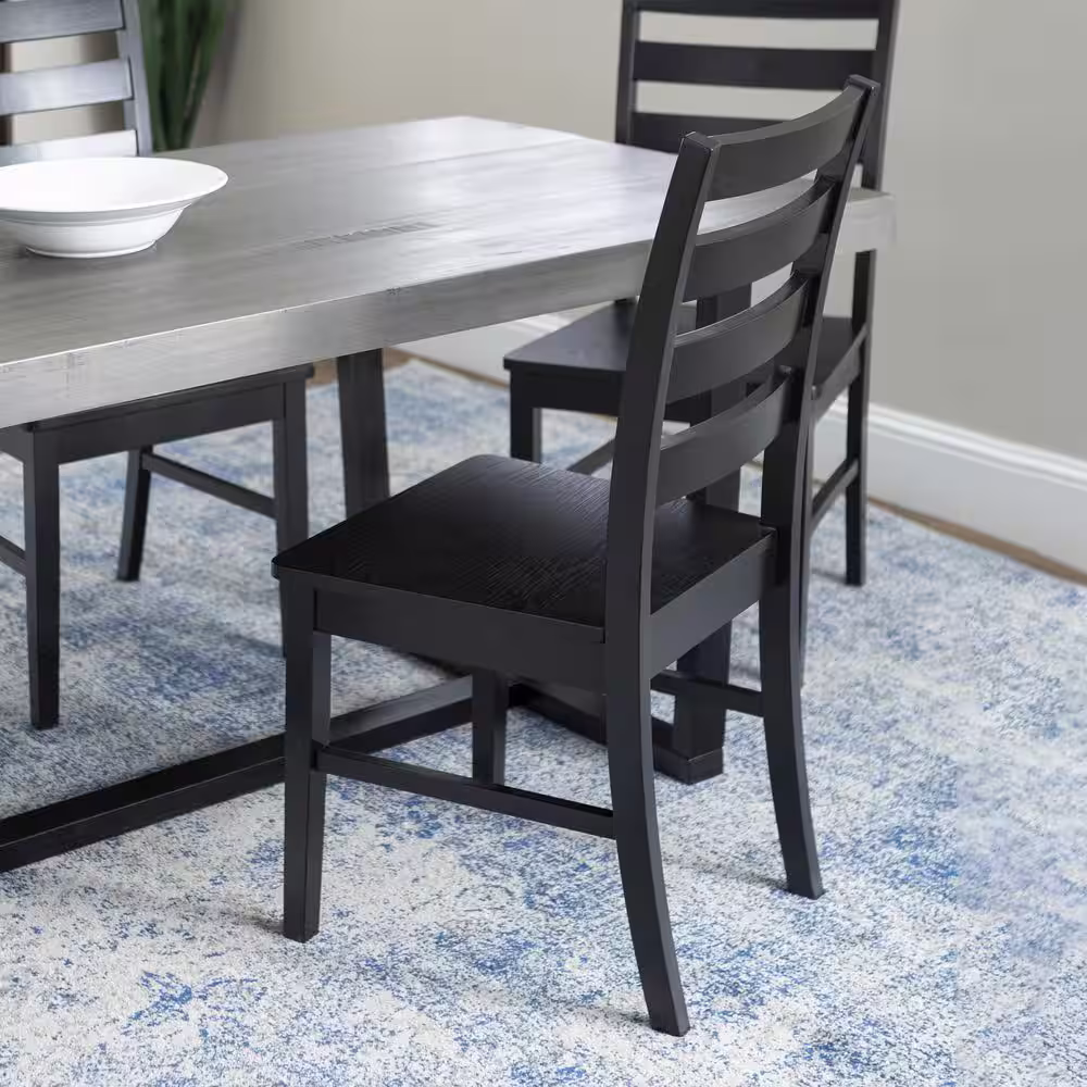 Welwick Designs 5-Piece Grey/Black Farmhouse Dining Set Seats 4