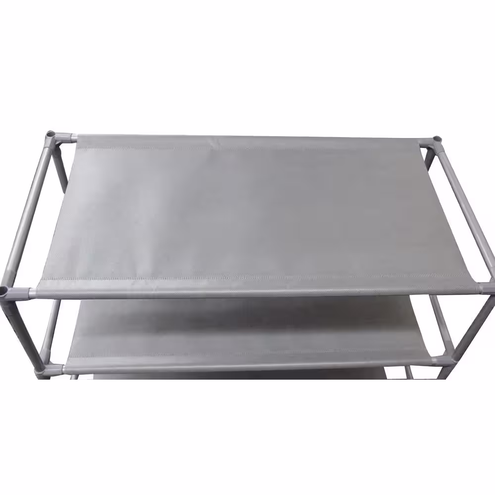 Home Basics 59 in. H 30-Pair 10-Tier Gray Metal Shoe Rack