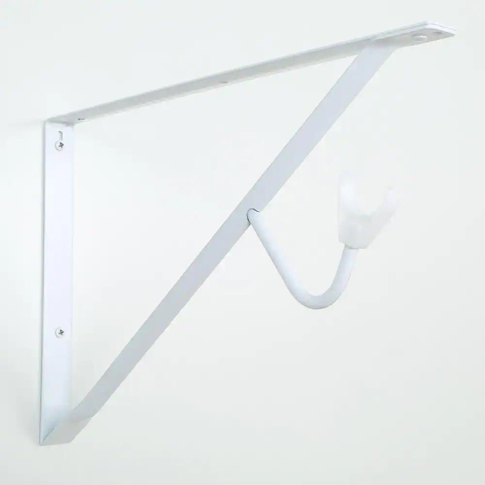 Everbilt 9.5 in. x 14 in. x 17. in 250 lbs. Shelf and Rod Bracket White