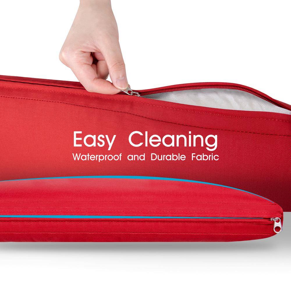 Nuu Garden Antique Bronze 3-Piece Cast Aluminum Patio Conversation Set with Red Cushions