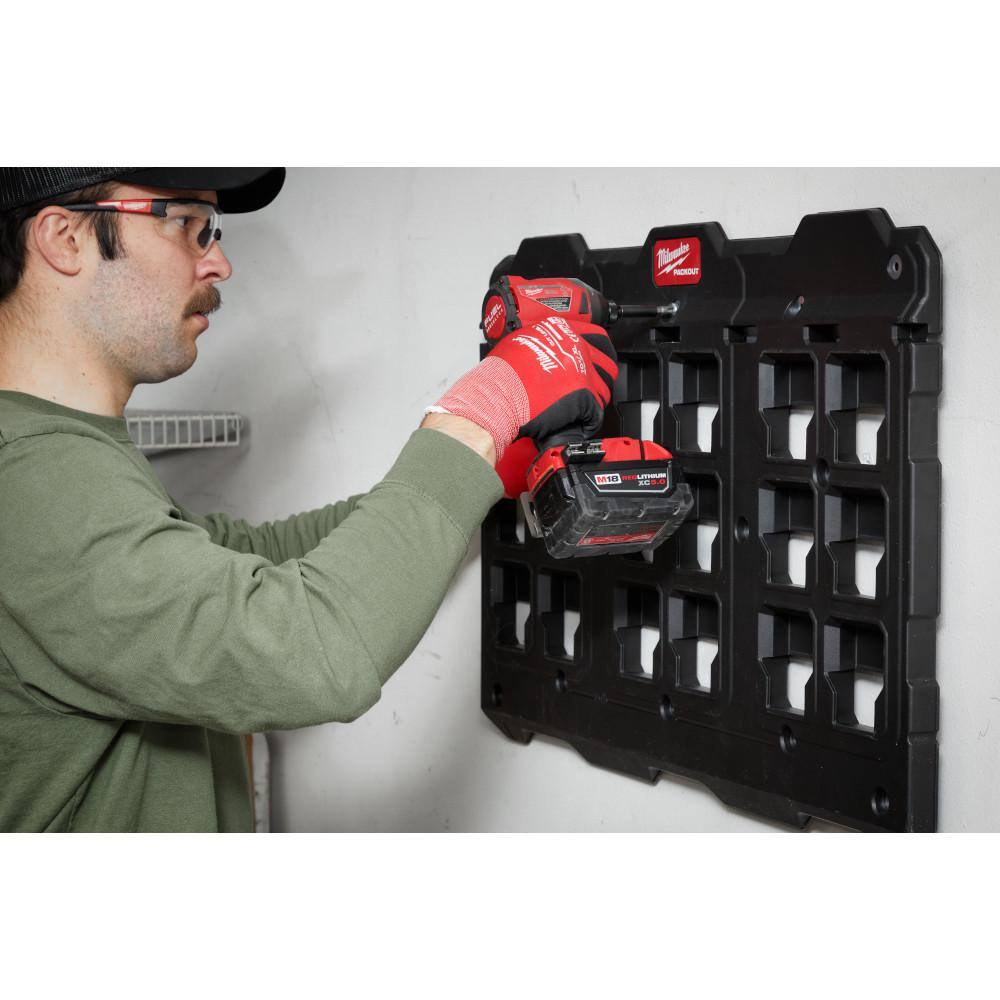 Milwaukee Packout M12 Battery Rack with Packout Large Wall Plate