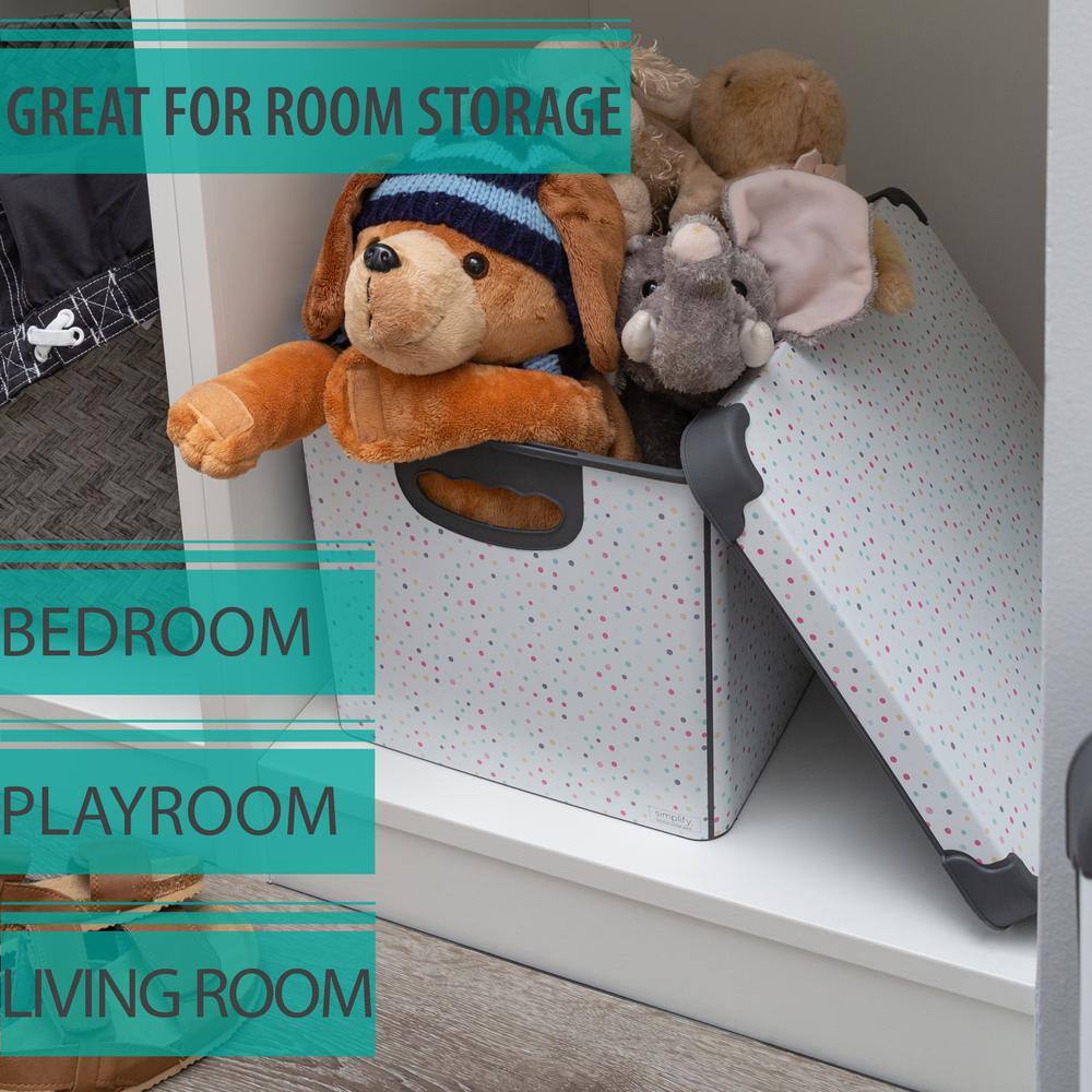 Simplify 9.25 in. H x 11.42 in. W x 15.35 in. D White Plastic Cube Storage Bin