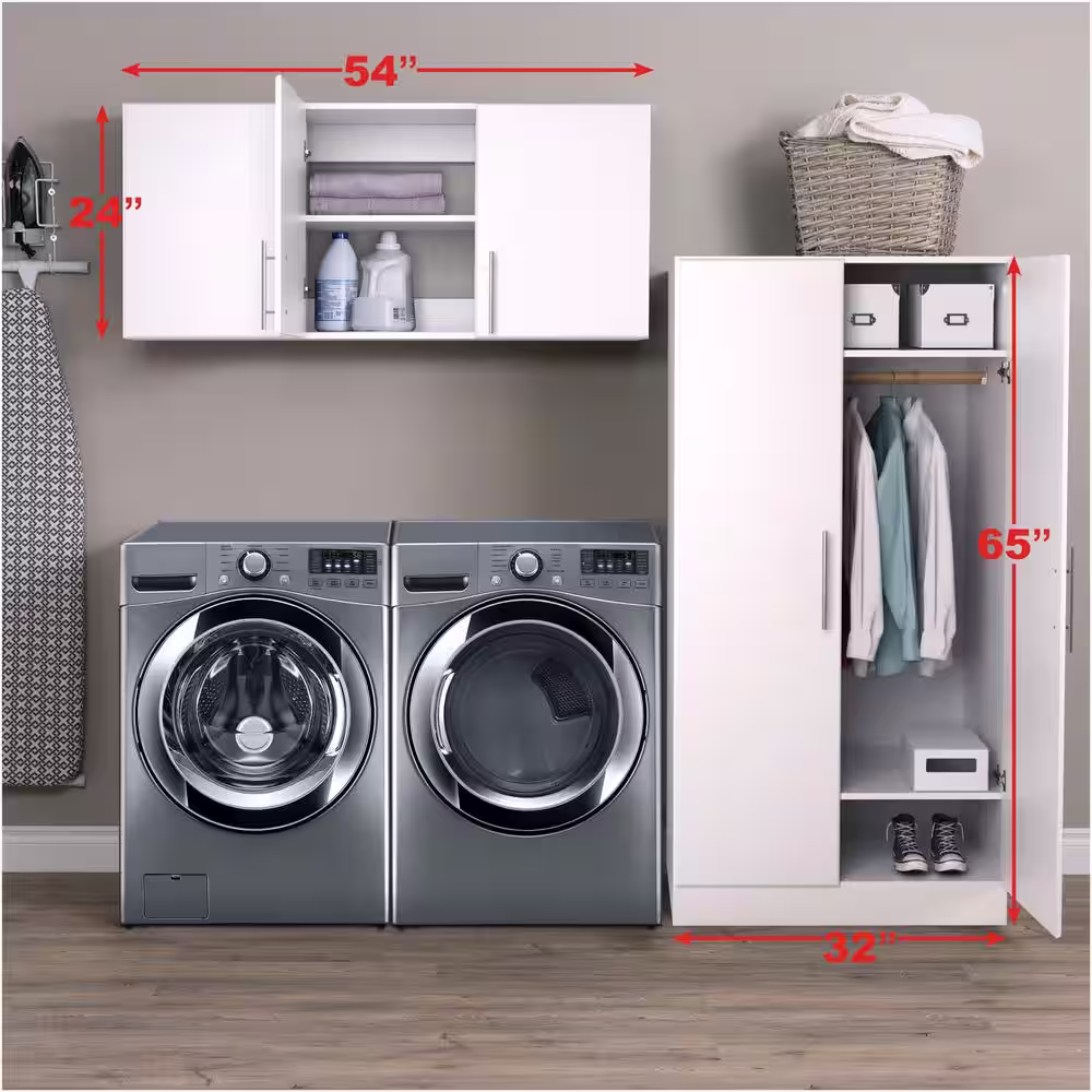 Prepac Elite 86 in. W x 89 in. H x 20 in. D Storage Cabinet Set E White 2-Piece