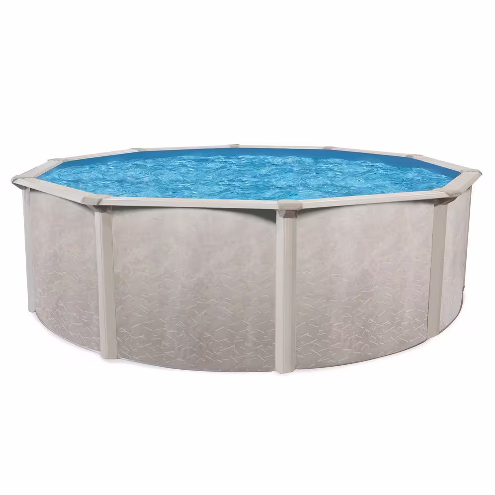 None Phoenix 21 ft. x 52 in. Steel Frame Above Ground Swimming Pool Kit with Pump, 7000 Gallons Capacity