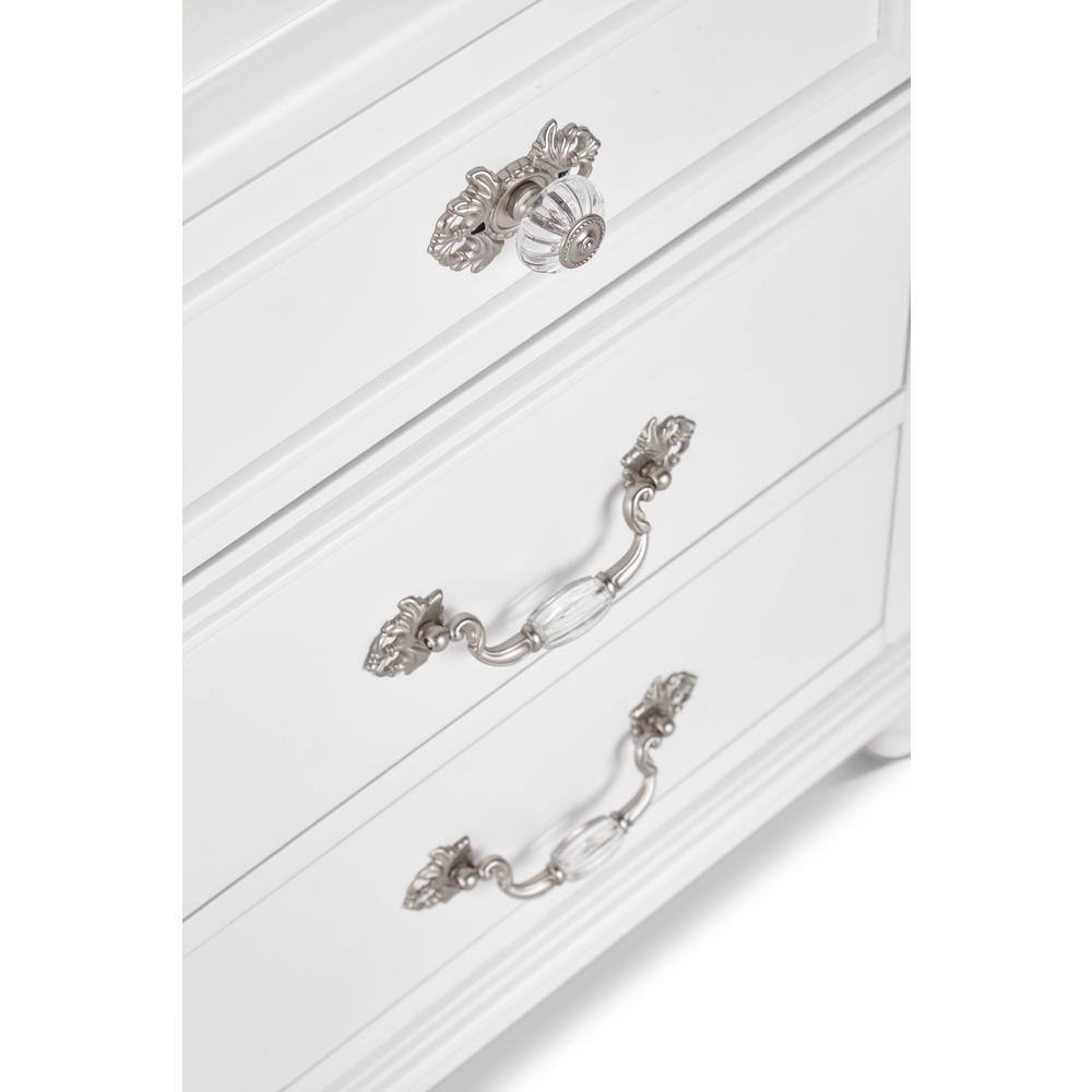 None Annie 3-Drawer Nightstand in White