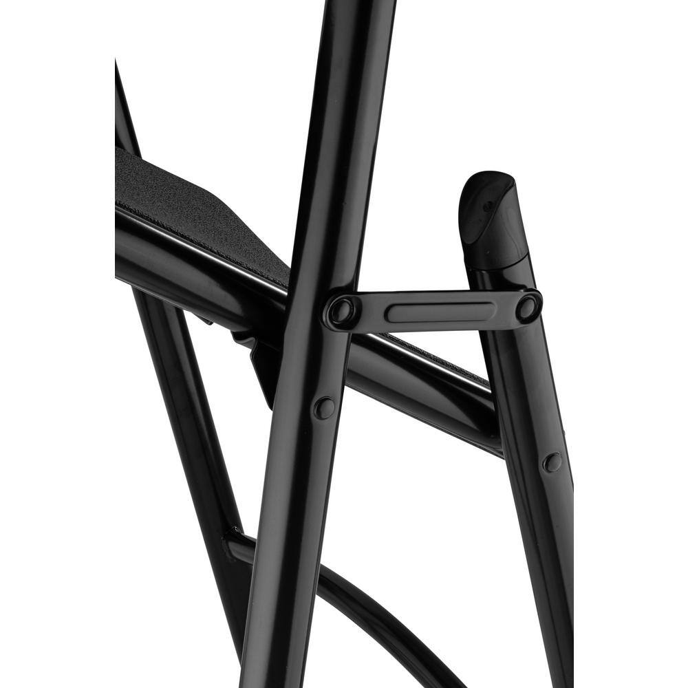 National Public Seating 600 Heavy-Duty Black Plastic Metal Frame Folding Chair (4-Pack)