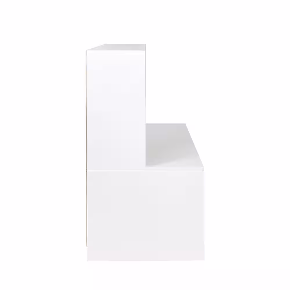 None 35.43 in. H x 47.24 in. W White Wood Shoe Storage Cabinet