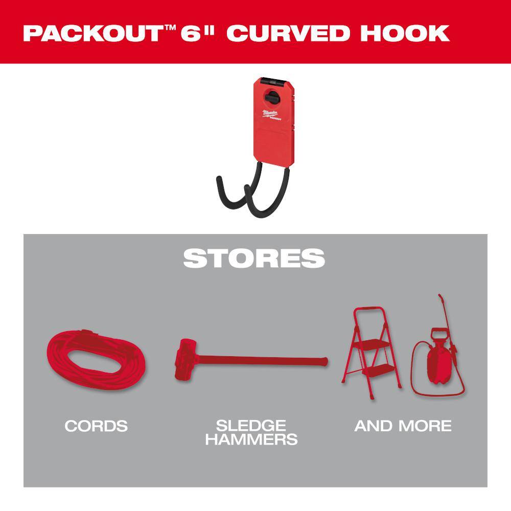 Milwaukee PACKOUT Curved Utility Hook (2-Pack)