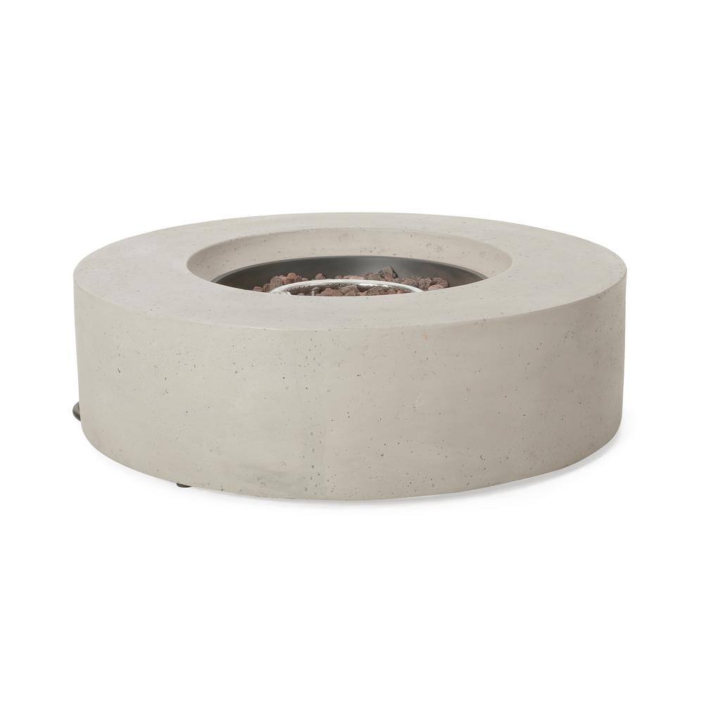 Noble House Mayfair Light Gray Circular Stone Fire Pit (No Tank Holder)