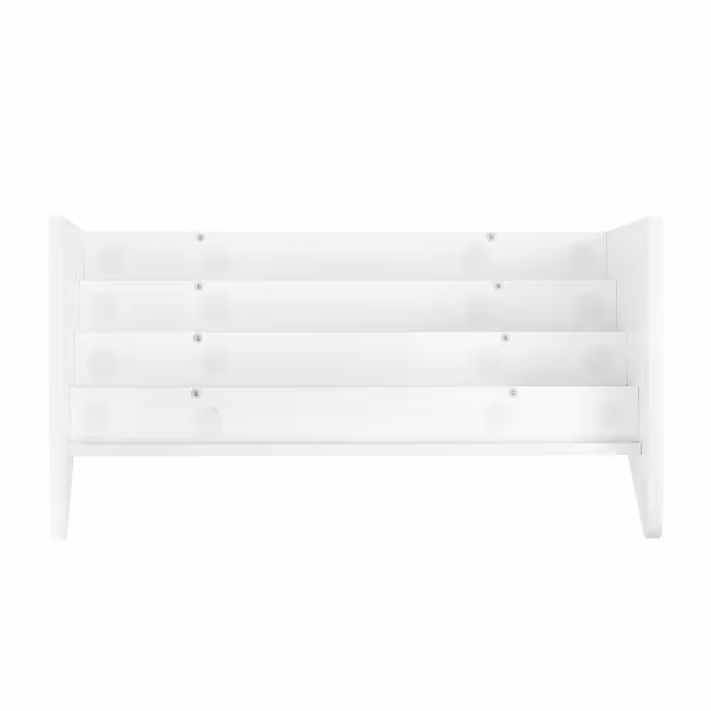 Welwick Designs 23.75 in. W White Wood 4-Shelf Modern Clouds Youth Book Rack