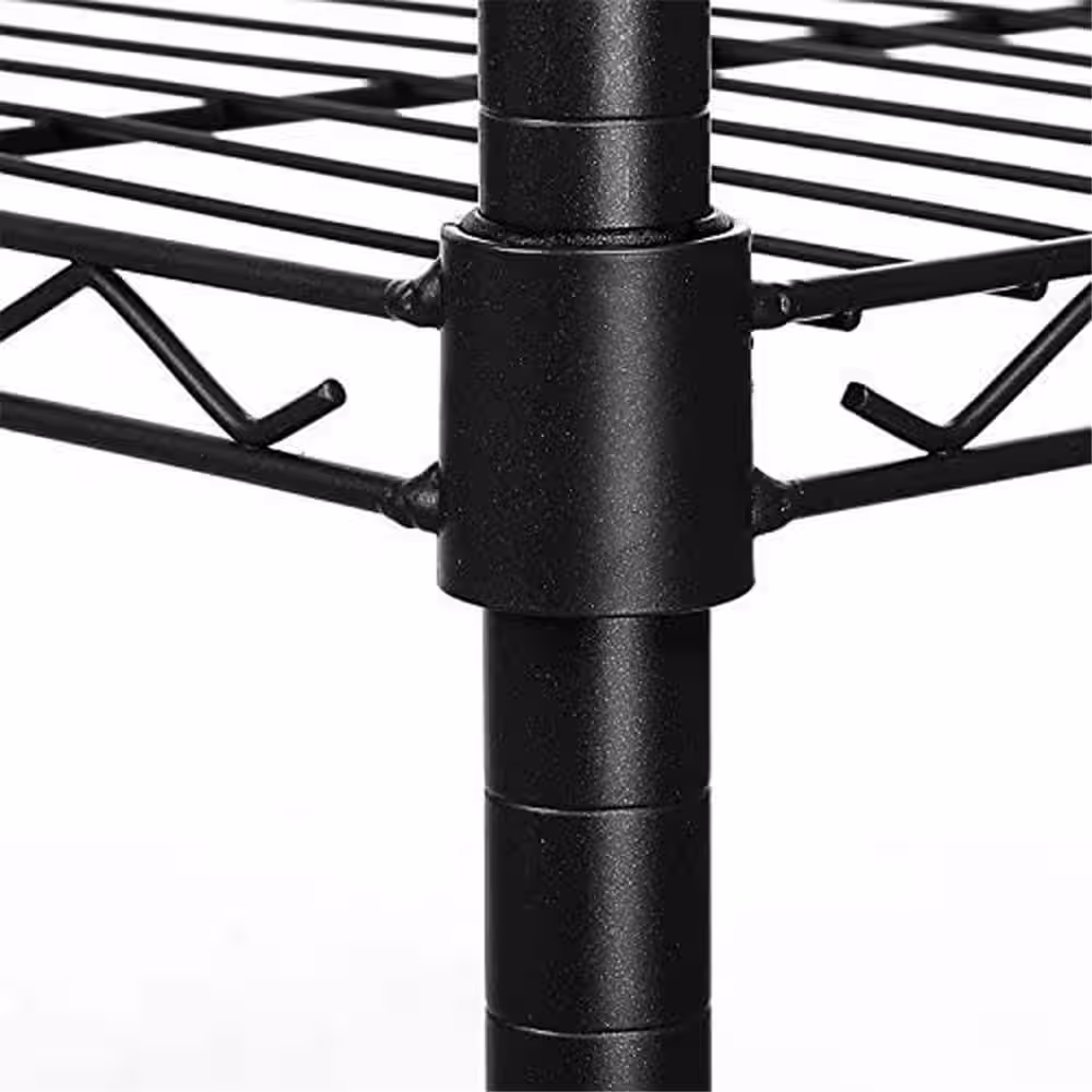 None Black Steel Clothes Rack 17.72 in. W x 70.87 in. H