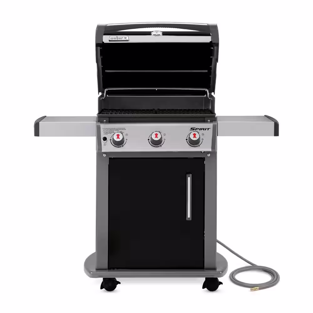 Weber Spirit E-310 3-Burner Natural Gas Grill in Black with Built-In Thermometer