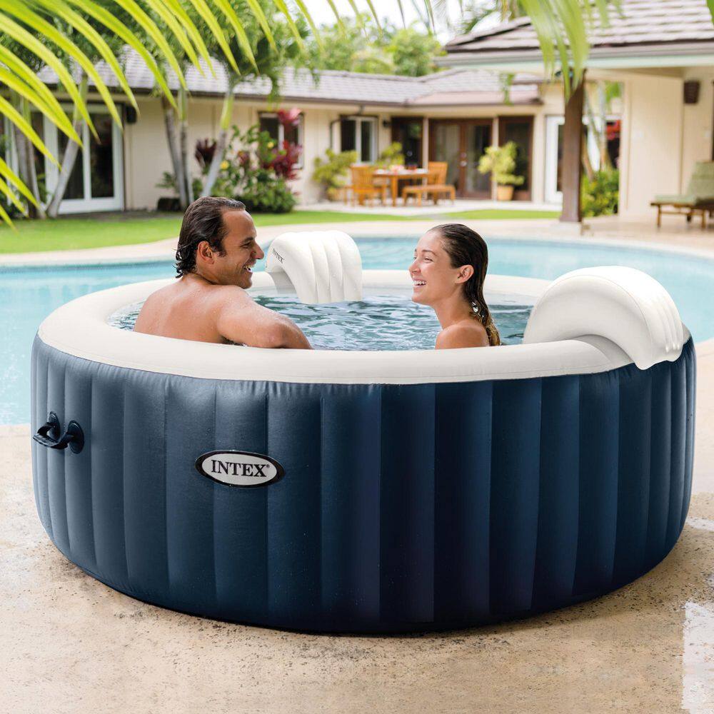 None PureSpa Plus 6-Person Inflatable Bubble Jet Hot Tub and Slip Resistant Seat (4 Pack)