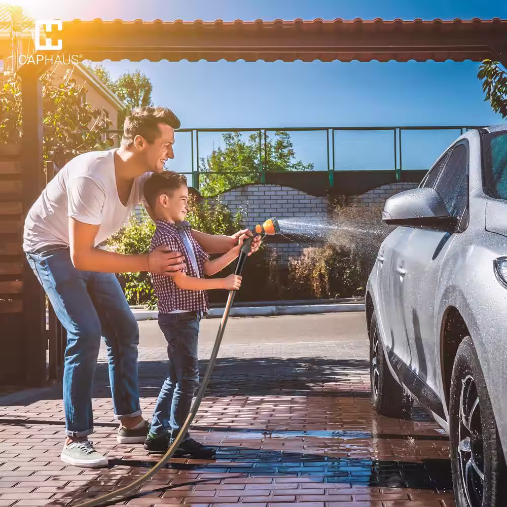 None 5/8 in. Dia. x 100 ft. Garden Hose with 3/4 in. NH Solid Brass Fittings, Leak-Proof Construction