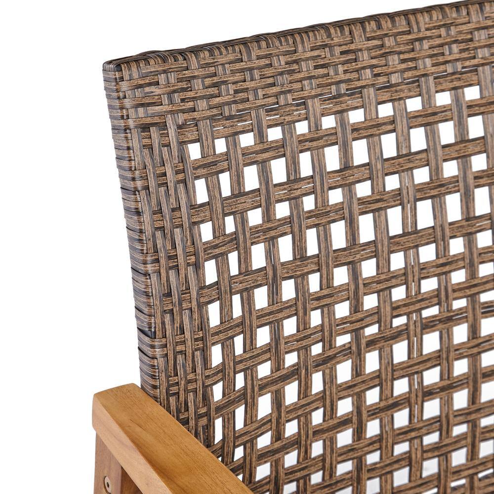 Noble House Hampton Natural 4-Piece Wood Patio Conversation Set