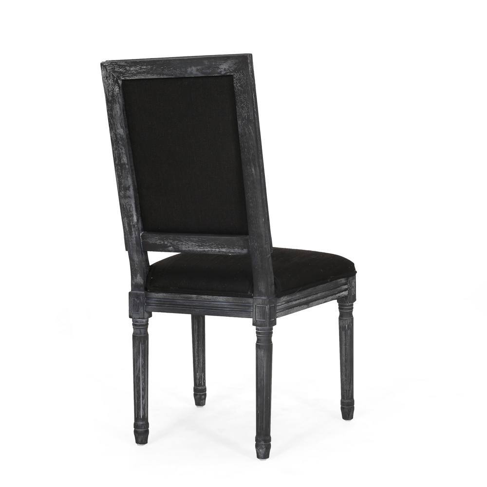 Noble House Robin Black and Gray Side Chair (Set of 2)