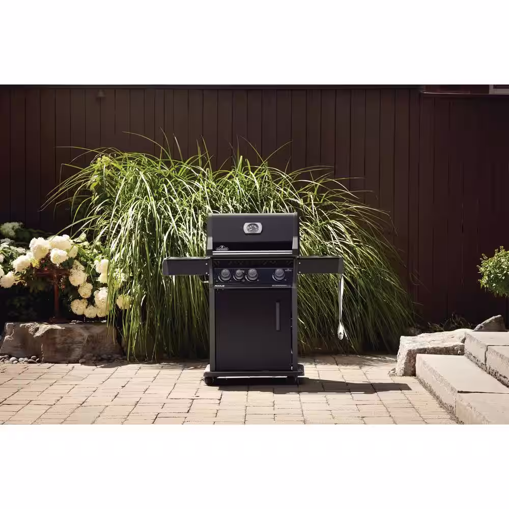 NAPOLEON Rogue 3-Burner Natural Gas Grill with Infrared Side Burner in Black