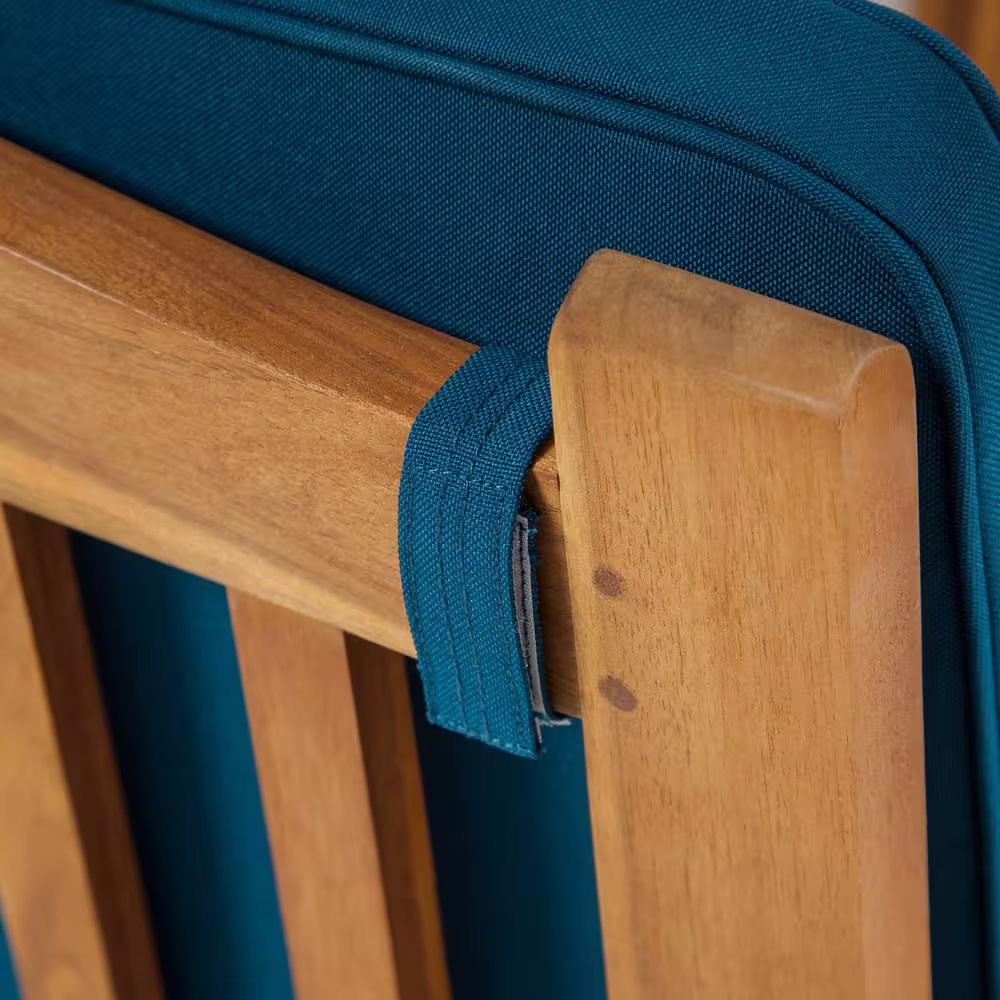 Noble House Carolina Brown Patina 6-Piece Wood Patio Conversation Set with Dark Teal Cushions