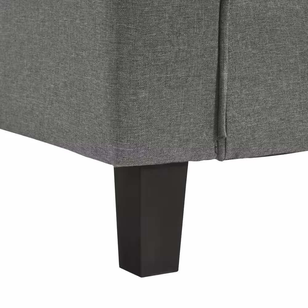 None Tully 74 in. W Straight Arm 1-Piece Polyester L-Shaped Sectional Sofa in Gray