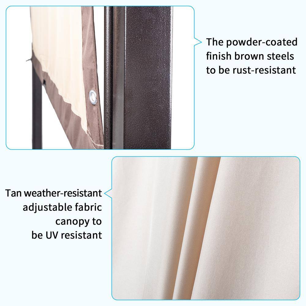 None BBQ 11.5 ft. W x 9.2 ft. D Metal Patio Gazebo