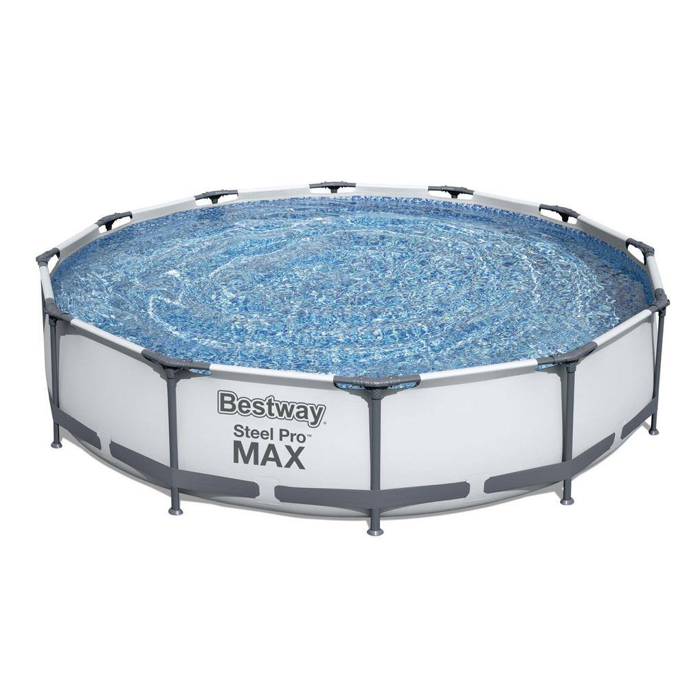 Bestway Steel Pro Max 12 ft. x 12 ft. Round 30 in. Deep Above Ground Frame Pool Package
