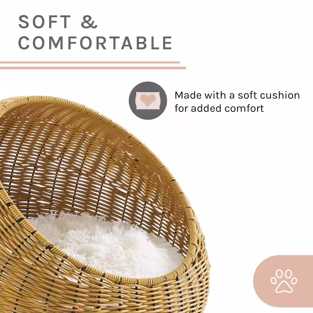 None Nala Medium Brown Wicker Cat Bed
