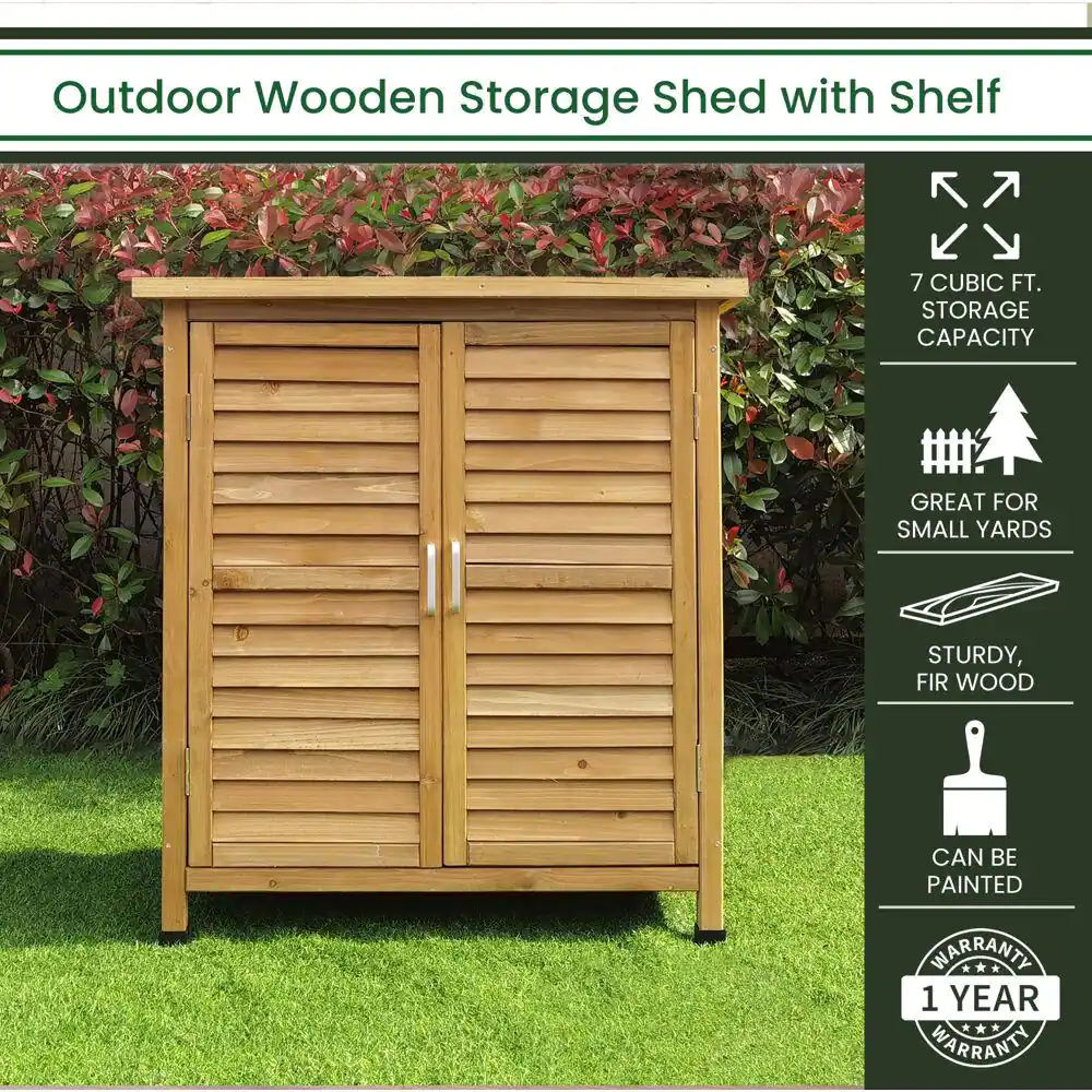 Hanover 2.8 ft. x 3.2 ft. Wooden Storage Shed with Shelf