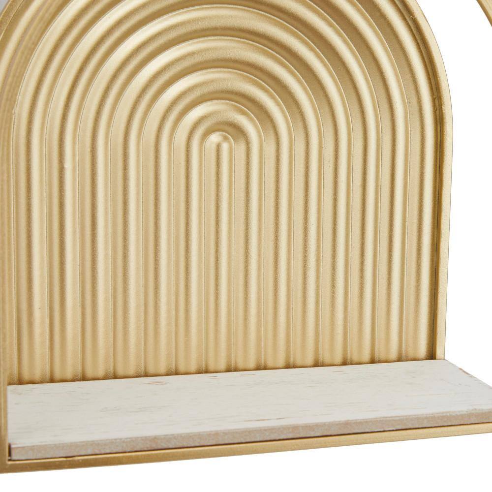 Litton Lane Black 2 Shelves Metal Wall Shelf (Set of 2)