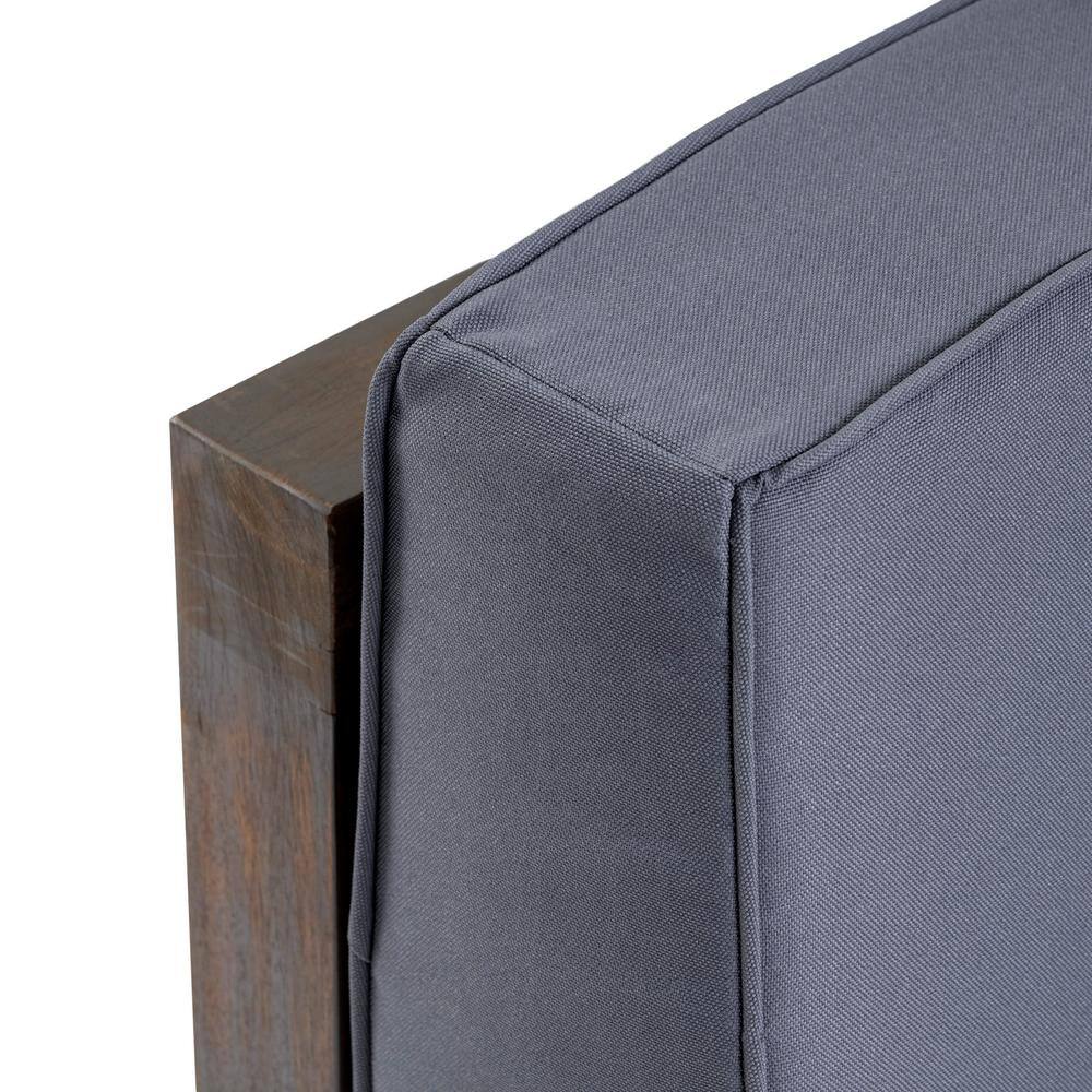 Noble House Oana Grey 10-Piece Wood Patio Conversation Sectional Seating Set with Dark Grey Cushions