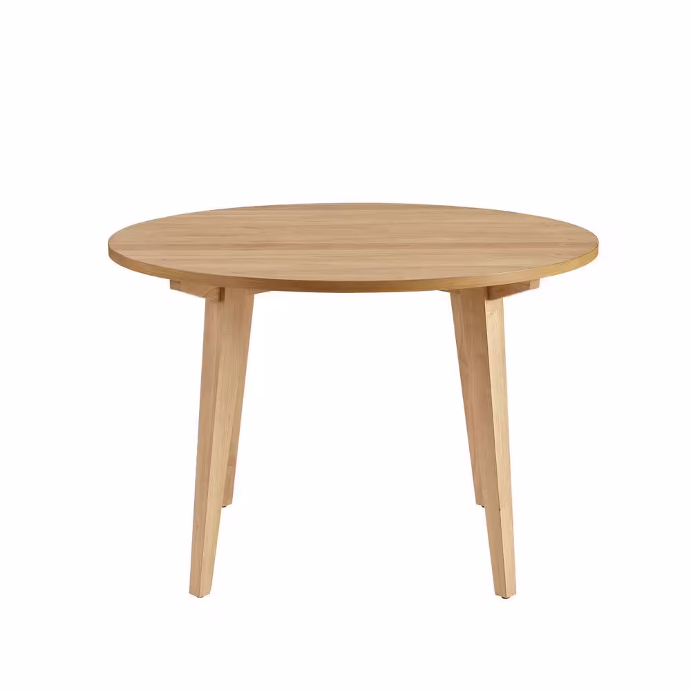 Welwick Designs 45 in. Round English Ash Wood-Top Scandinavian Dining Table (Seats 4)