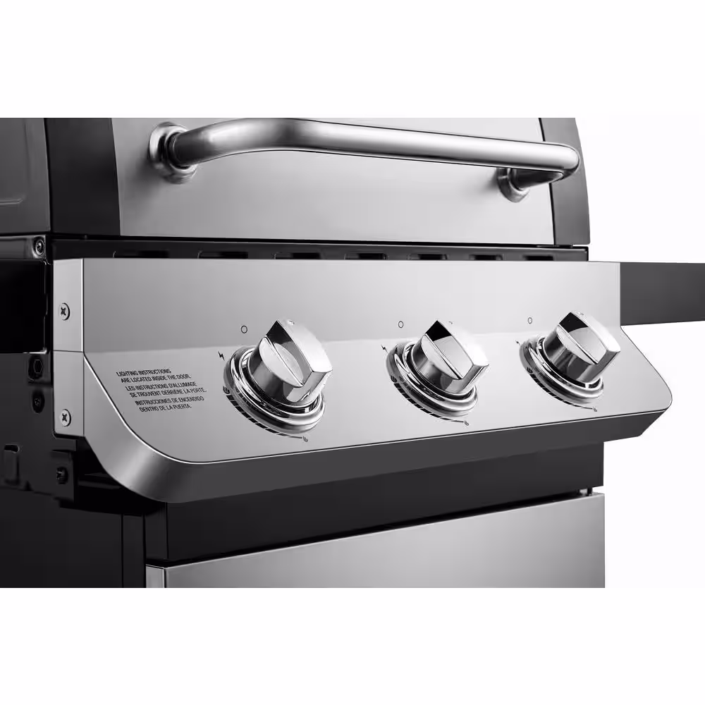 Dyna-Glo Premier 3-Burner Propane Gas Grill in Stainless Steel with Folding Side Tables