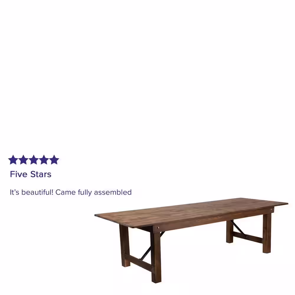 Carnegy Avenue Antique Rustic Wood 4-Leg Dining Table Seats 10