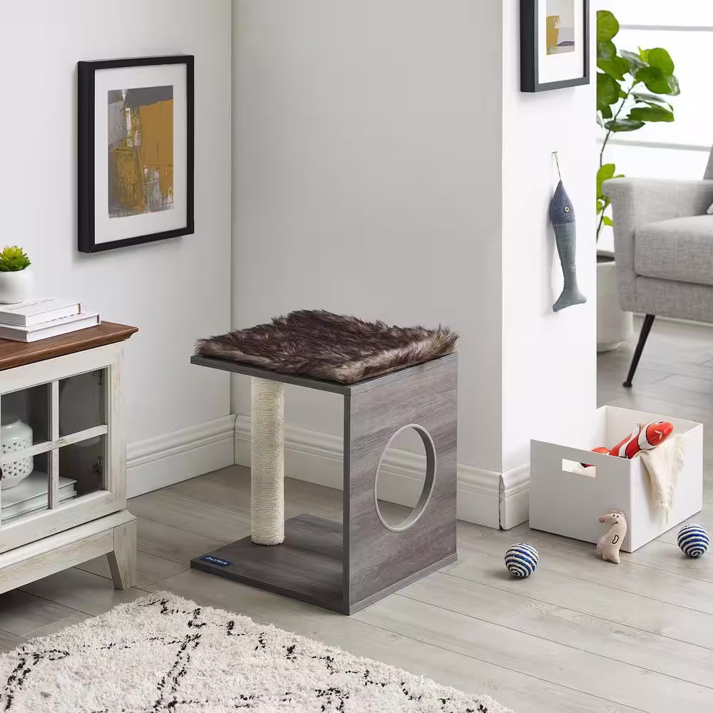 Sam's Pets Sheree 17 in. Gray Brown Cat Tree