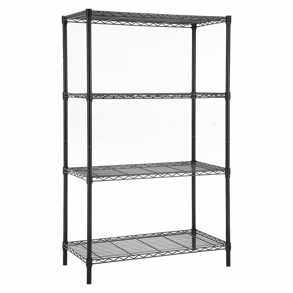 mzg 4-Tier Black Coating Utility Wire Shelving Unit (18 in. D x 36 in. W x 59 in. H)