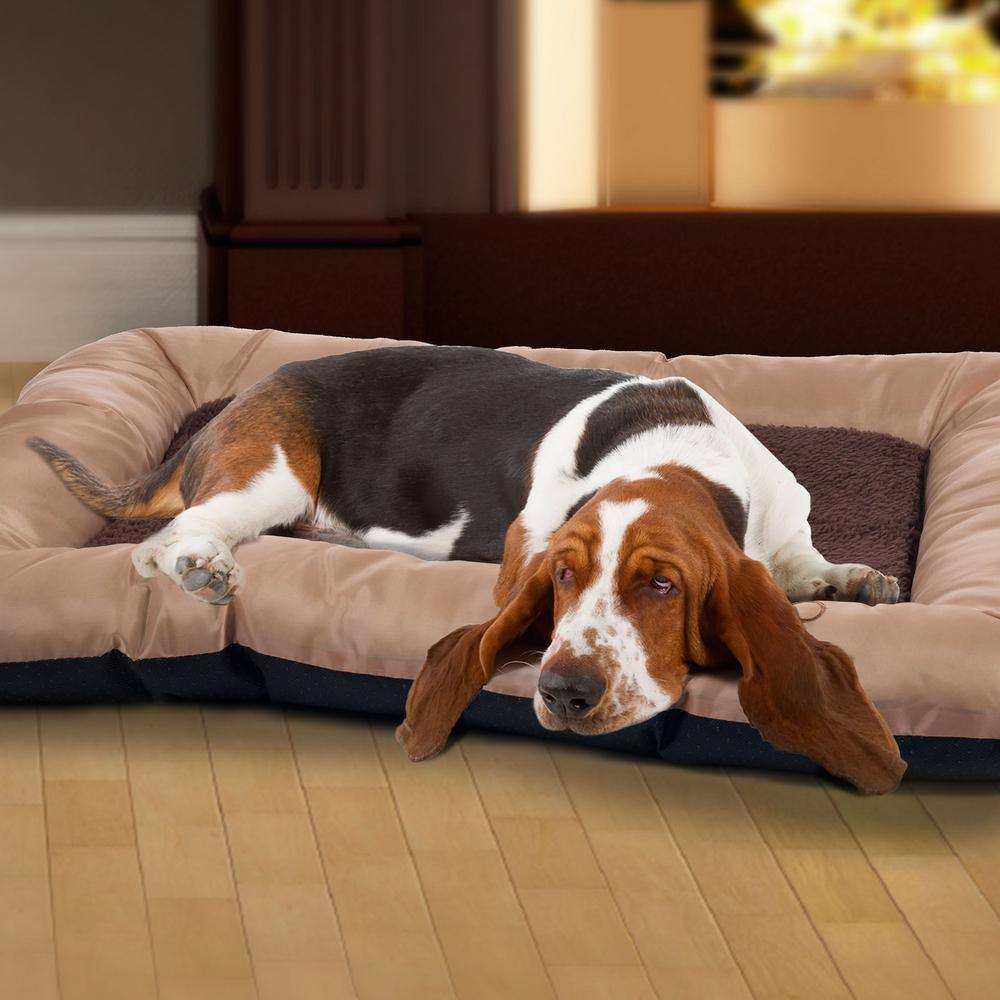 Petmaker Medium/Large Tan Comfy Cozy Pet Bed