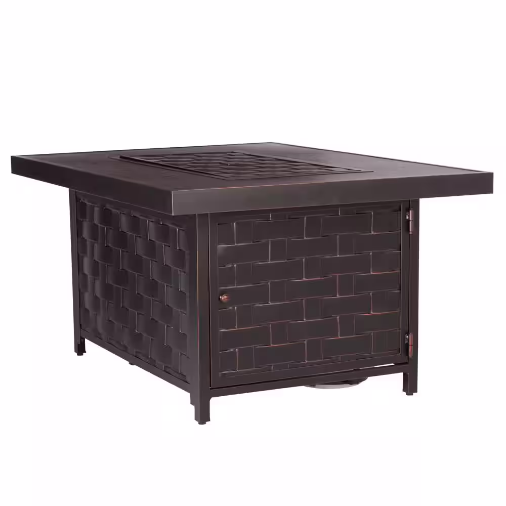 Fire Sense Armstrong 48 in. x 24 in. Rectangle Aluminum LPG Fire Pit Table in Antique Bronze
