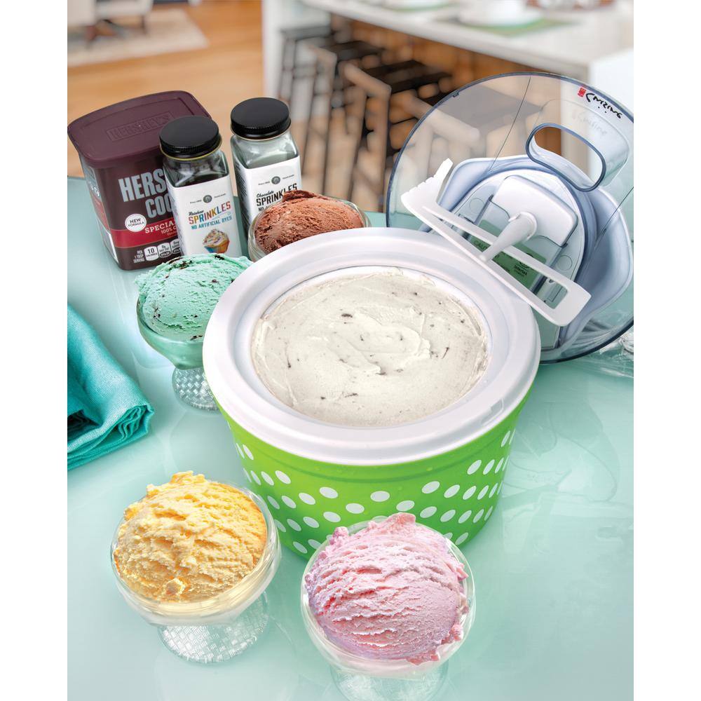Euro Cuisine Electric 1.5 Qt. Ice Cream Maker with 4 Glass Cups Green