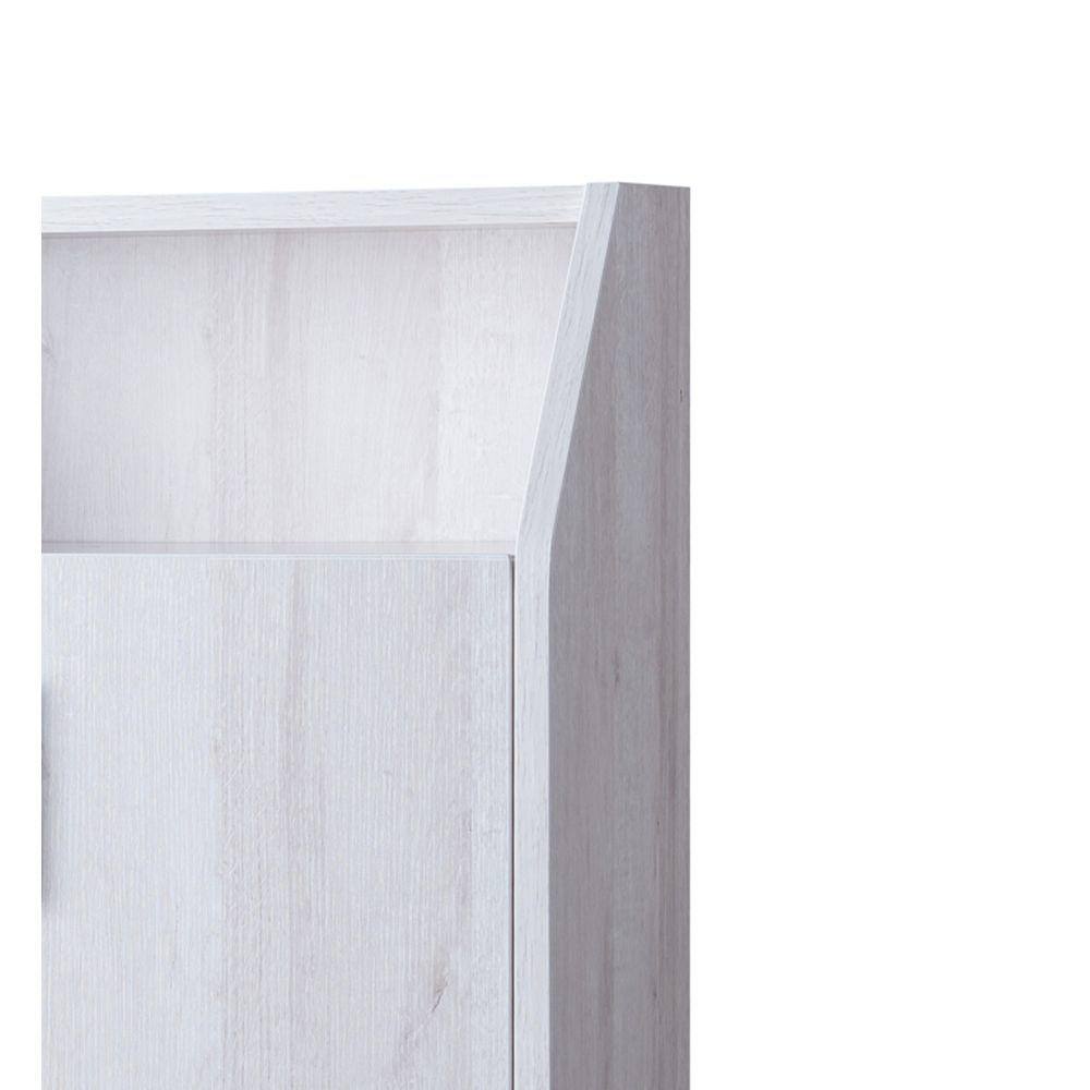 Benjara 45 in. H x 13 in. W 12-Pair White 2-Door Wooden Shoe Storage Cabinet with Top Shelf Storage